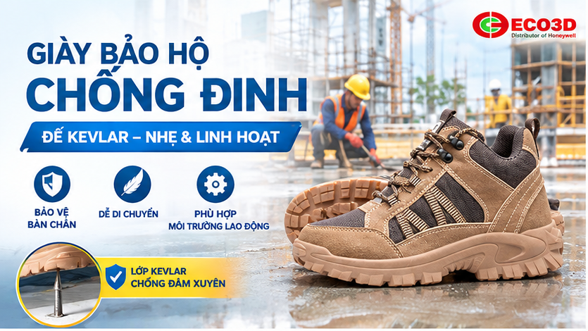 Giày bảo hộ chống đinh đế Kevlar linh hoạt dễ dàng di chuyển
